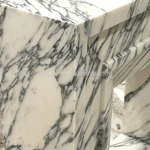 Cheminée en marbre blanc Arabescato de style classique moderne italien pour la décoration intérieure de la maison - Product Image 6