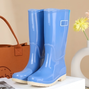 <span class=keywords><strong>Bottes</strong></span> de <span class=keywords><strong>pluie</strong></span> montantes épaissies pour femmes, imperméables, tendance, doublées polaire, antidérapantes - Product Image 5