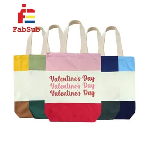 Bolsa de mano en blanco para sublimación RTS, bolsa de compras de trabajo de viaje en blanco de lona para el Día de la madre, regalos para el Día de San Valentín