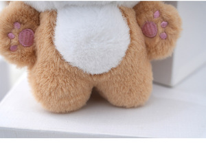 Porte-clés en peluche loup aux grands yeux, style dessin animé mignon, jouet animal en peluche, breloque, poupée en peluche - Product Image 5