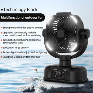 พัดลมชาร์จไฟได้20000มิลลิแอมป์ต่อชั่วโมงพร้อมไฟ LED พัดลมพกพาสำหรับตั้งแคมป์ระบายอากาศได้ดีระบายอากาศได้ - Product Image 3