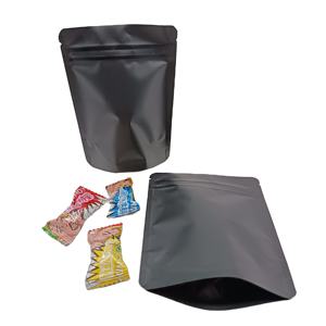 Meilleure finition mate noir blanc couleur debout fermeture à glissière refermable zip-lock feuille d'aluminium mylar sacs d'emballage alimentaire pochettes - Product Image 4