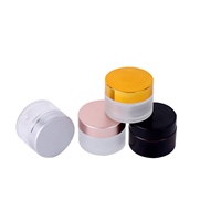 Frascos Redondos de Vidrio Esmerilado para Crema Cosmética de 2oz-16oz con Tapa de Plástico en Varios Tamaños para el Cuidado de la Piel