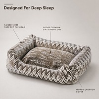 Lussuoso Letto Rotondo Riscaldato per Animali Domestici con Motivo Zebrato a Chevron, Comodo e Calmante per Cani e Gatti, Confezionato