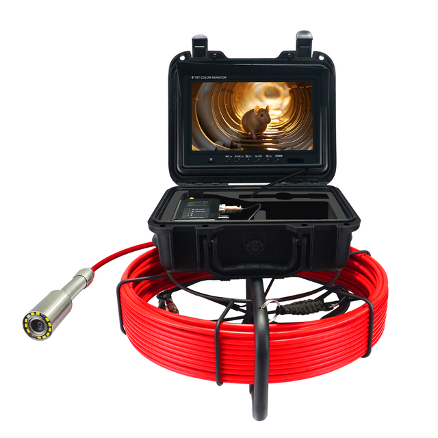 Industrial Flexible Borescope Borewell Borehole Drain Push Rod Pipe Drain Sewer Camera 4.9MM Line Inspection Camera OEM 20-100m