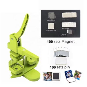 Km Hot Bán Vuông 50x50 Mm Tùy Chỉnh 100 Set Pin Ảnh Tủ Lạnh Nam Châm Của Nhãn Hiệu Nhựa Nút Làm Máy Sản Xuất Nút Máy Kit - Product Image 1