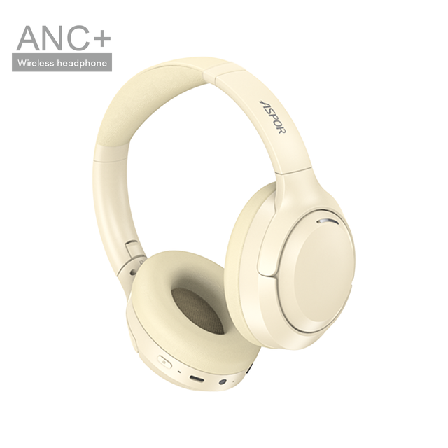 ASPOR A633 ANC Wireless Earphones New Model Hybrid Noise Cancelling BT Headset Premium Sound for Aviation Mobile Phone Travel