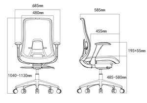 SITSTAR Bürostuhl aus Leder, Drehstuhl mit PU-Rollen, ANSI/BIFMA X5.1-2017 EN1335 Zertifiziert, Projektmöbel Beschaffung und Lieferung - Product Image 3