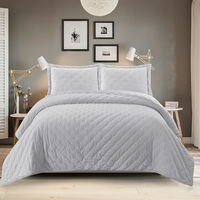 Couvre-lit matelassé léger et blanc, 1 ensemble de 3 pièces, motif simple