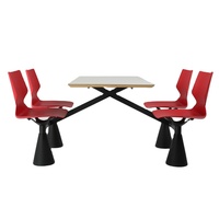 Meubles de restauration rapide commerciaux conformes à la norme ANSI/BIFMA, ensemble de table et de chaises en acier moderne