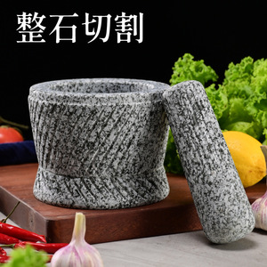 Natural Garlic Mortar And Pestle Manual Stone Grinder For Kitchen Herb Spice Tools Durable Hand Wash Only - Product Image 2