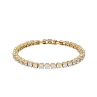 Bague classique en diamant rond brillant cultivé en laboratoire, or massif 14K 18K, style de luxe, bracelet tennis solitaire