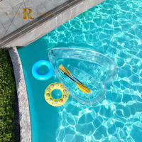 Kayak transparent en forme de cœur de 6,5 pieds, stable, léger, 2 places, sièges doubles, couples, tourisme panoramique, bateau transparent en cristal