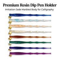 Porte-plume oblique en résine acrylique avec clip en laiton et grip à paillettes pour la calligraphie