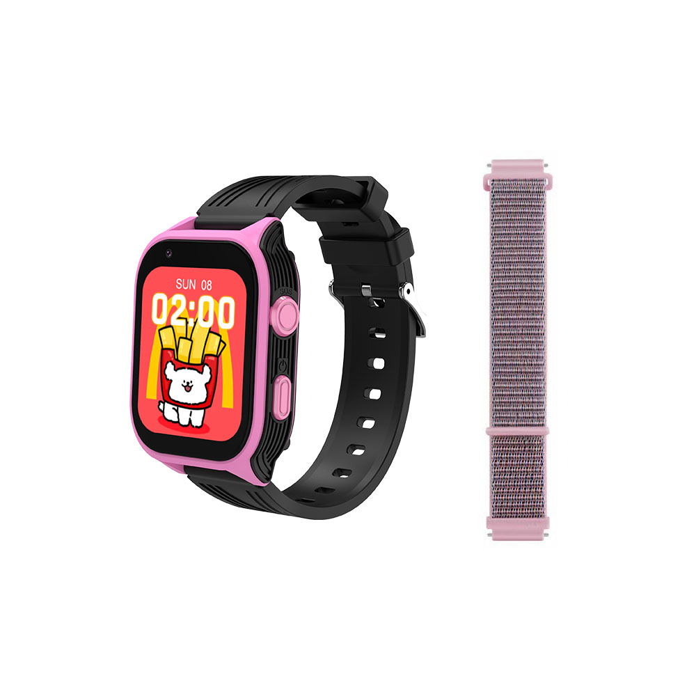 Montre rose avec bracelet supplémentaire