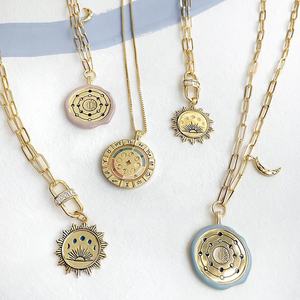 Collier en argent 925 plaqué or 18 carats, élément du zodiaque, mandala en or, nouvelle mode de haute qualité, tendance 2025 - Product Image 4