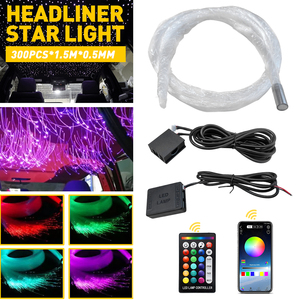XKD-APP-300PCS-1T1 ไฟเบอร์ออปติกชุดไฟสตาร์ไลท์ 300 ชิ้น 12V DC ตัวควบคุมหลอดไฟ LED รีโมทสำหรับหลังคารถเพดาน - Product Image 4