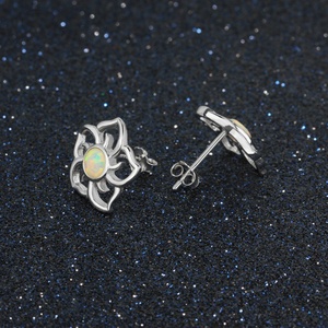 Superior Quality Trendy 925 Sterling Silver Flower <b>Opal</b> <b>Stud</b> <b>Earrings</b> for Wedding Engagement Anniversary Party Gift in Stock - Product Image 3