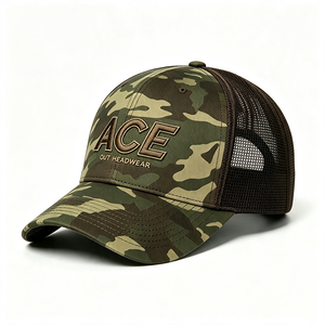Men <b>Camo</b> Trucker Hat Camouflage Front Panel Canvas Mesh Back Trucker <b>Cap</b> 3D Embroidery Adjustable Snapback Hat Outdoor - Product Image 2