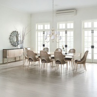 Table à manger française moderne et élégante pour la maison ou le bureau, en bois massif, avec placage MDF et incrustation de coquillages, mobilier de salle à manger pour réceptions