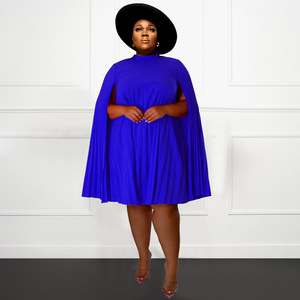 CYD230050 <span class=keywords><strong>elegante</strong></span> Casual Chic manica a fessura a-line abito plissettato Plus Size abbigliamento <span class=keywords><strong>donna</strong></span> alta moda - Product Image 4