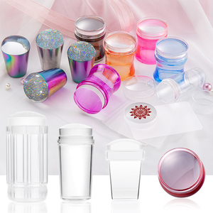 Kit d'estampage en Silicone Transparent <span class=keywords><strong>pour</strong></span> Nail Art, plaque de manucure française, tampon de 3.8cm, <span class=keywords><strong>pochoir</strong></span> de <span class=keywords><strong>vernis</strong></span>, modèle, tampon, ensemble de grattoirs - Product Image 2