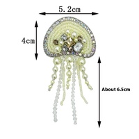 Girly rose brodé méduse gland tissu Patch broche accessoire perles de résine pour vêtements chandails chaussures sacs coques de téléphone