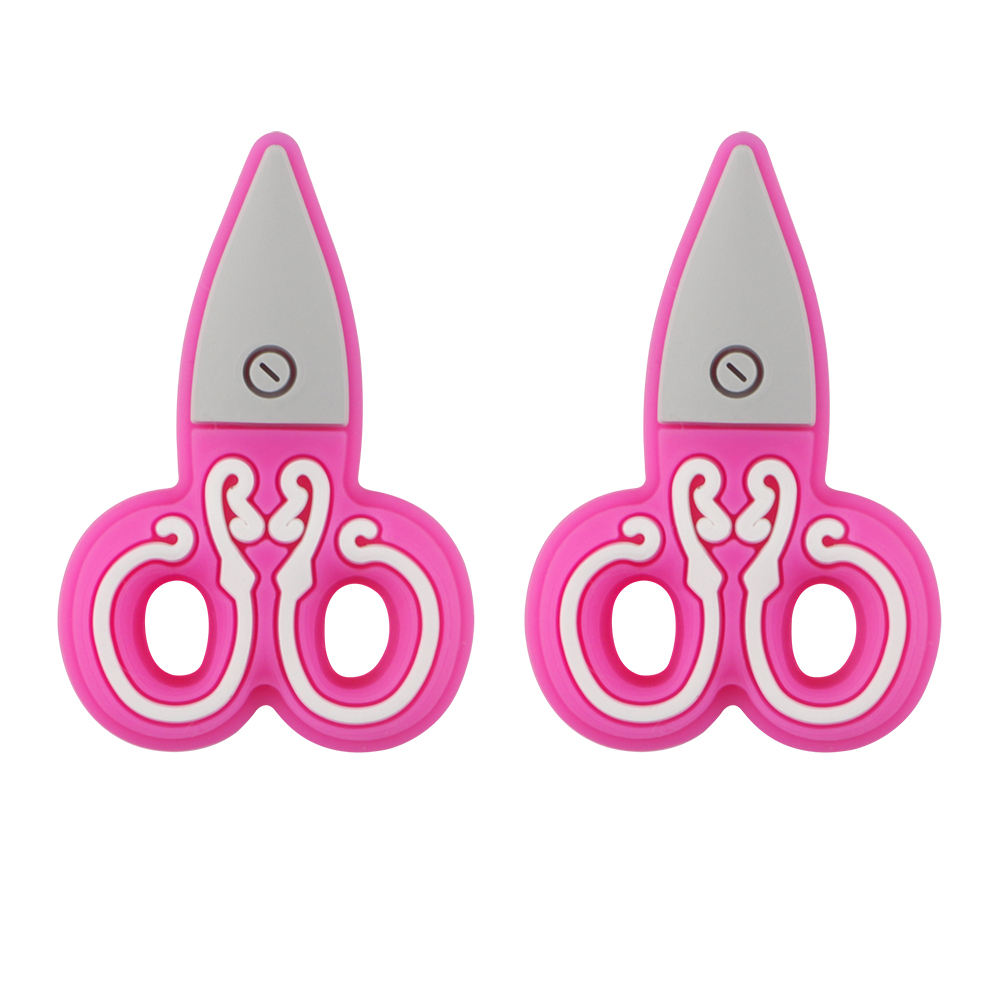 Scissors silicone beads Violet red SA380