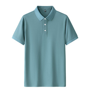 Polo Shirt Short Sleeve Solid Color Polyester Breathable Daily Wear - Product Image 3