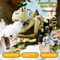 4DRC Dinosaurier Ferngesteuertes Auto aus Kunststoff, Elektrisch, Acht Räder, Sprühfunktion, Geräuschgesteuert, Kinderspielzeug, Geburtstagsgeschenk für Jungen