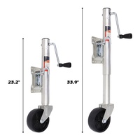 Cric à languette pivotant marin avec roue - Capacité de 1000 lb pour bateau et remorque, cric pivotant pour remorque, roue en caoutchouc