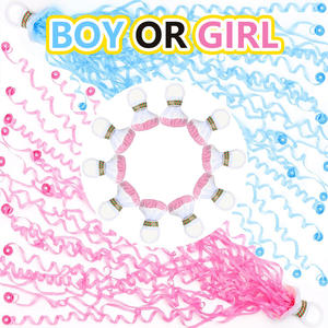 Decoraciones de fiesta de revelación de género más vendidas azul y rosa cinta de 30 cabezas <span class=keywords><strong>Granada</strong></span> serpentinas lanzadas a mano Baby Shower - Product Image 2