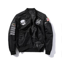 Qualité supérieure grande taille hommes blouson aviateur réversible toile Hip Hop imperméable fermeture à glissière impression personnalisée broderie