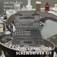 Kit d'outils informatiques multifonctionnels de précision 208 pièces, jeu de tournevis manuels en acier au chrome-vanadium pour usage industriel, vis incluses