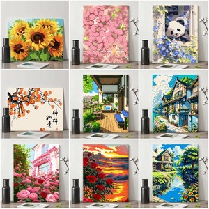 Bộ tranh tô màu theo số bán buôn cho người lớn, người mới bắt đầu, sơn acrylic, dễ tô màu theo số, bộ tranh tô màu theo số trên vải - Product Image 3