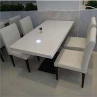 Plateau de café en résine pierre de corail, surface solide en acrylique, table à manger et chaise de restaurant, nouveau modèle