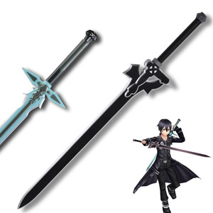 Épée de jouet en matériau PU de 80 cm 109 cm, Arme de <span class=keywords><strong>Sword</strong></span> Art Online SAO, Épée de <span class=keywords><strong>Kirito</strong></span>, Interprète Noir, Épées d'anime COS, Jouet - Product Image 1