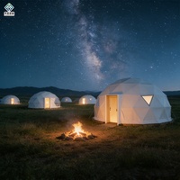 Dôme géodésique de luxe pour hôtel, camping, resort, tente de glamping imperméable en PVC, type igloo