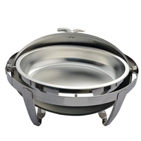 Matériel de restauration hôtelière : Réchaud de buffet en acier inoxydable doré 9L avec couvercle à clapet intégral, chauffe-plats pour buffet, réchaud à alcool