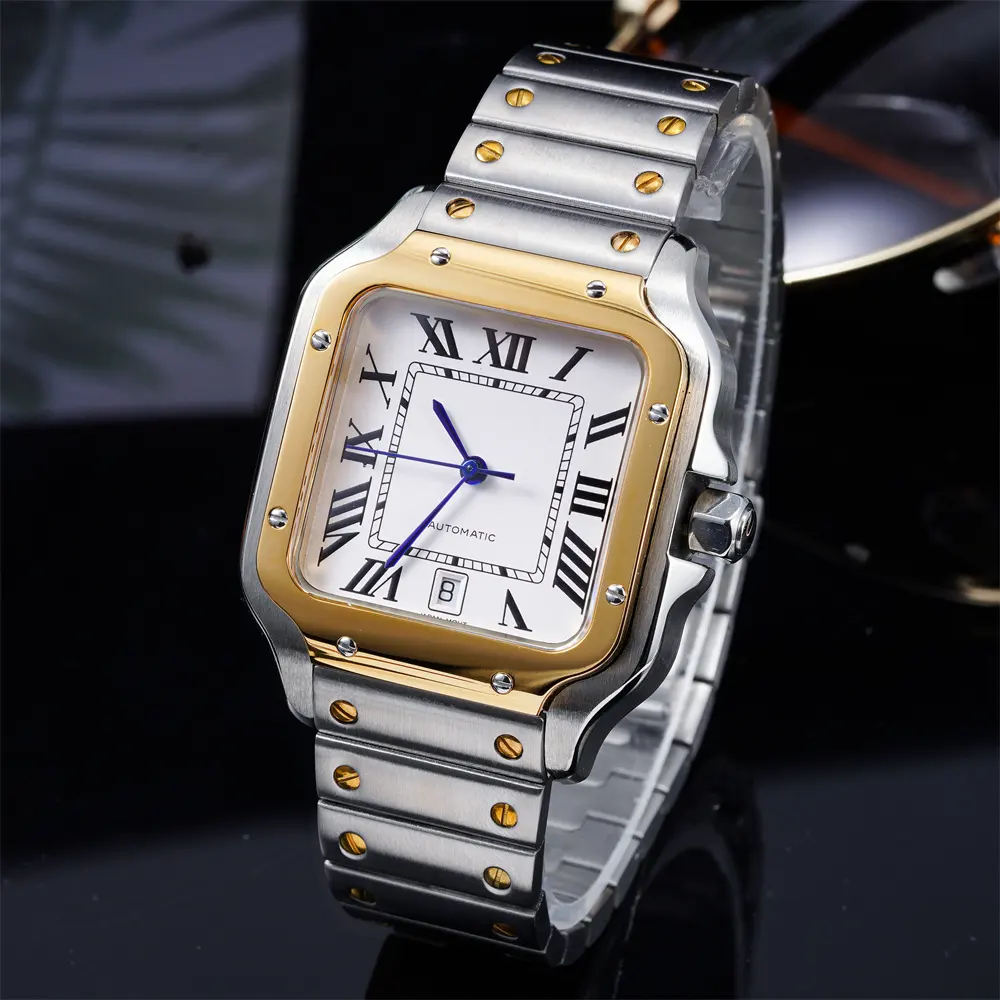 Popolare Fashion Designer con calendario quadrato in acciaio cinturini Custom Brand orologio al quarzo uomo Luxury Horloge