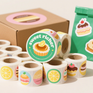 Vòng Cho Chuyển Cổ Điển Tùy Chỉnh In Bao Bì Giấy Cảm Ơn Bạn Sticker Dính Nhãn Cuộn Cho Kinh Doanh Và Nến - Product Image 6