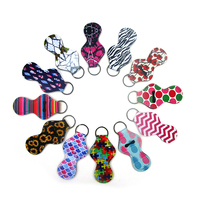 Porte-clefs en néoprène, accessoire pour baume à lèvres et brillant à lèvres, bon marché, 100 pièces