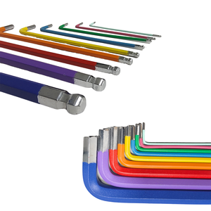 Wholesale 9pcs Multi Color Ball Head Hex Key Set Metric Allen Wrench <b>Hand</b> <b>Tools</b> for Bicycle Repair - Product Image 1