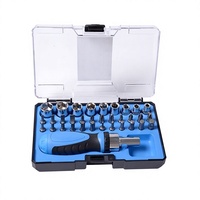 Jeu de tournevis à cliquet et embouts CR-V 34 pièces pour réparation domestique