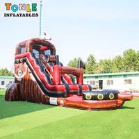 Toboggan aquatique gonflable en forme de bateau pirate de 18 pieds de haut à vendre