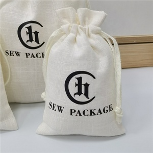 Thin Organic Cotton Drawstring Pouch Personalized Soft Muslin Bag Double <b>String</b> Garment Dust Cover Logo Included - Product Image 4