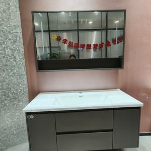 Nuevo Gabinete de Baño Marrón con Diseño de Doble Cajón y Doble Puerta, Gabinete de Baño Montado en la Pared con Almacenamiento Multi-Espacio - Product Image 5