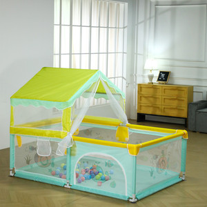 2025 nouveau style <span class=keywords><strong>parc</strong></span> pour bébé avec maison de jeu et moustiquaire conception de sécurité anti-renversement intérieur ou extérieur - Product Image 3