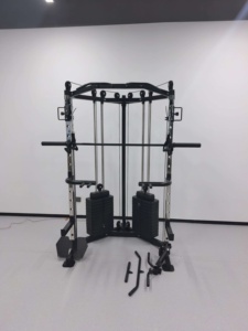 Machine Smith multi-fonctions avec système pour la remise en forme professionnelle, machine à câbles à double pile de poids, robuste pour la musculation - Product Image 2