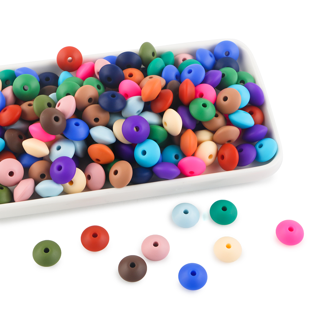 Kovict Hot Sale 12mm Food Grade Teething Nursing Necklace Flat and